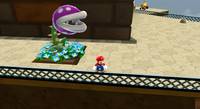 Mario near a Spiny Piranha Plant in the Throwback Galaxy