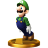 Luigi's trophy render from Super Smash Bros. for Wii U