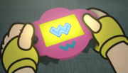 Wario testing the game console out