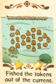 "Fished the tokens out of the current." discovery from Casterway Habitat in Yoshi and the Mysterious Book