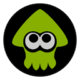 The emblem of the green Inkling Girl from Mario Kart 8 Deluxe