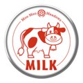 A Moo Moo Meadows Milk badge from Mario Kart Tour