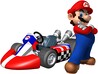 Mario Kart Wii promotional artwork: Mario next to his normal kart