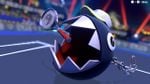 Chain Chomp, wearing a yellow cap, posing at the start of a match