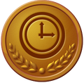 A bronze Time Attack medal in New Super Mario Bros. U Deluxe