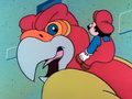 Mario successfully negotiates with the Royal Parrot