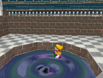 Wario entering the portal of Hazy Maze Cave