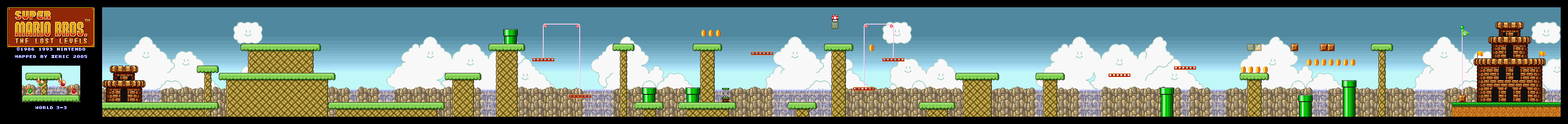 Map of World 3-3 (Super Mario All-Stars version)