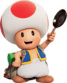 Toad with his frying pan in promotional art of The Super Mario Bros. Movie