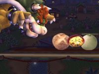 Bowser wanting to eat the food in Super Smash Bros. Brawl.