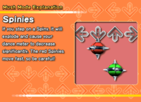 in-game explanation screen on Spinies in Dance Dance Revolution: Mario Mix