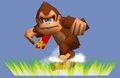 Donkey Kong uses his Spinning Kong move in Super Smash Bros.
