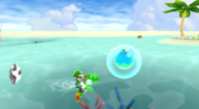 Luigi and Yoshi about to get a Blimp Fruit.