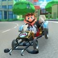 Mario (Hakama) cheering in the Quickshaw