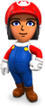 A Mii wearing the Mario Mii Racing Suit