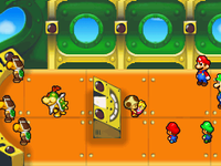Screenshot of the Koopa Cruiser's interior in Mario & Luigi: Partners in Time