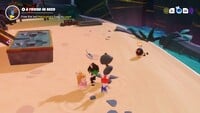 A roaming bob-omb on Melodic Gardens.