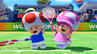 Toad and Toadette with their Tennis outfits