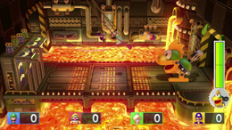 Boss minigame from Mario Party 10; Mega Mechakoopa's Swing & Stomp