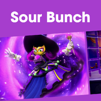 Cover image for the Sour Bunch playlist for Princess Peach: Showtime! on Nintendo Music.