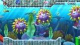 Mario underwater with several Mega Urchins