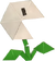 An origami Nipper Plant from Paper Mario: The Origami King.