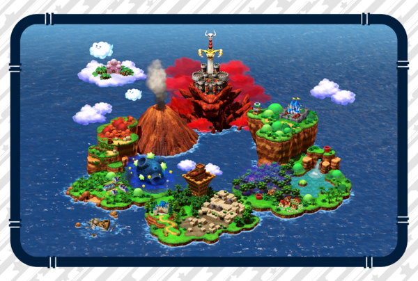 Completed puzzle featuring the overworld map of Super Mario RPG for Nintendo Switch