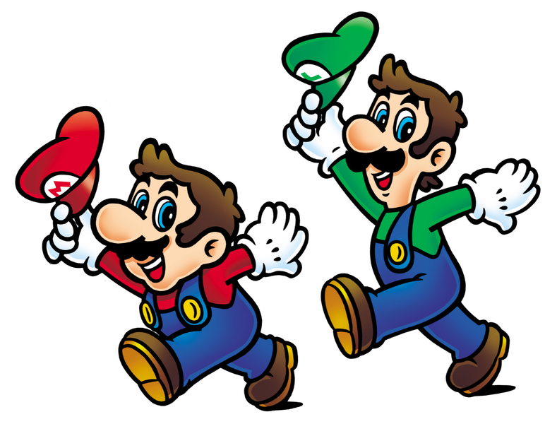 File:SMA Mario and Luigi Tipping Their Caps Artwork.png