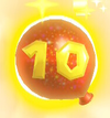 A 10-Coin Balloon found in the Lucky Break: Sparkling Coin Spree attraction.