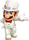Artwork of Mario in his wedding apparel, from Super Mario Odyssey