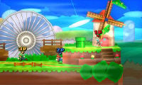 A part of a Paper Mario stage, based upon Hither Thither Hill from Paper Mario: Sticker Star, in Super Smash Bros. for Nintendo 3DS.