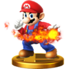 Mario's trophy render from Super Smash Bros. for Wii U