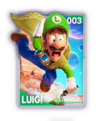 The Luigi card from The Super Mario Galaxy Movie Collectible Cards