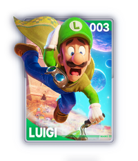 The Luigi card from The Super Mario Galaxy Movie Collectible Cards