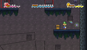 Only treasure chest in Underwhere Road of Super Paper Mario.