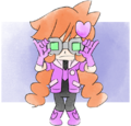 Penny with goggles