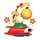 A Yellow Yoshi stomping on a Shy Guy