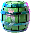 Artwork of a Barrel from Donkey Kong Bananza