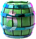 Artwork of a Barrel from Donkey Kong Bananza
