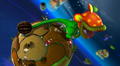 Screenshot of the first Dino Piranha from Super Mario Galaxy