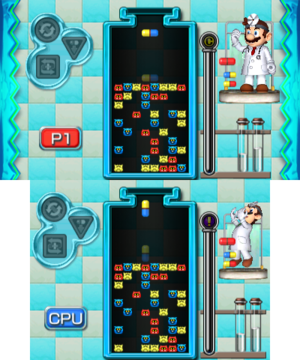 Beginner Stage 11 of Miracle Cure Laboratory in Dr. Mario: Miracle Cure
