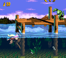 Lakeside Limbo The first level, Lakeside Limbo takes place on a boardwalk with only a few enemies present. In the second half, the player can optionally free Ellie from her animal crate.