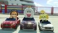 Isabelle, Inkling Girl, and King Boo driving in GLAs