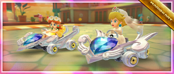 The Silver Cupid's Arrow Pack from the Princess Tour in Mario Kart Tour