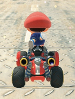 Baby Mario performing a trick.