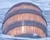 A floating barrel seen in Mario Kart World