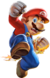 Mario seen on panoramic art of Super Smash Bros. Ultimate