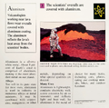 "Which metal covers the overalls of volcano scientists?" (back)