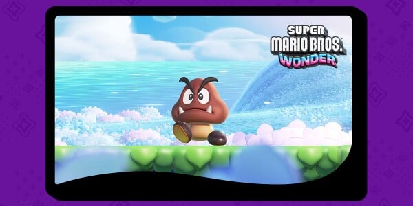 Banner from an opinion poll on several Super Mario Bros. Wonder enemies. Pictured is a Goomba as seen in-game.