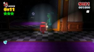 Luigi sighting in A Beam in the Dark in Super Mario 3D World.